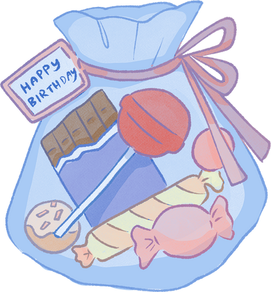 Stylized Watercolor Sea Birthday Candies